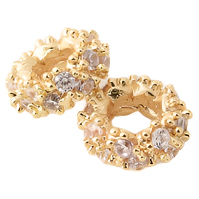 高保铜镀14K金爆款白金银色隔珠