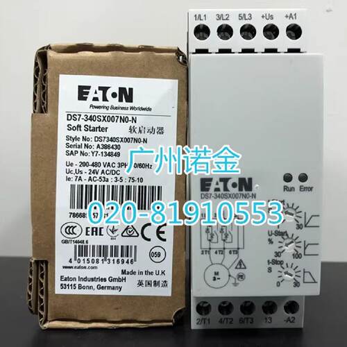 议价EATON伊顿穆勒 软起动器DS7-340SX007N0-N 三相3KW400V全新原