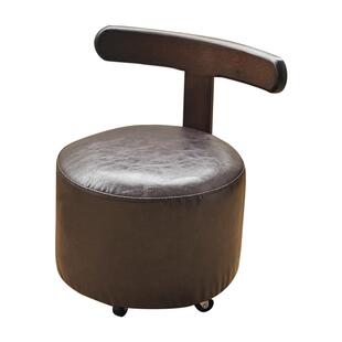 矮凳家用实木小板凳客厅沙发凳万向轮靠背小椅子卧室圆凳子溜溜凳