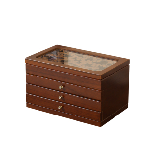 欧式多层大容量首饰收纳盒木质饰品盒公主手饰耳钉戒指盒结婚礼物