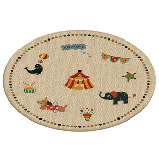 卡通圆形地毯高级感卧室书房梳妆台椅子垫防滑耐脏转椅电脑椅地垫