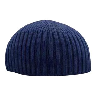 光板地主帽男女士秋冬季雅痞大头围钩针帽子毛线帽冷帽针织瓜皮帽