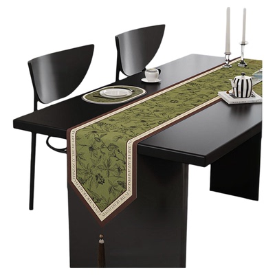 桌旗法式复古轻奢高端餐桌旗布长条茶几桌布电视柜斗柜边柜盖布