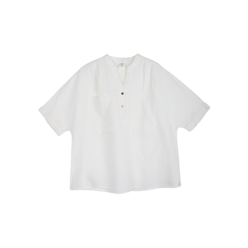 拙外【纤凝】套头亚麻白衬衫20衬衫
