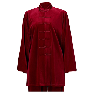 秋冬新款太极服男款南韩绒保暖武术表演服装太极拳练功服女士套装