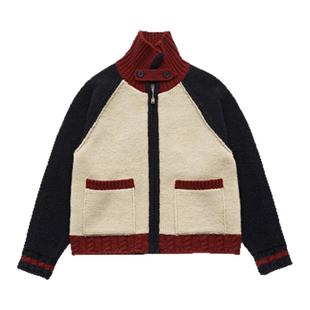 【现货】the Barnnet八奶复古拉链毛衣圣诞滑雪针织开衫外套打底