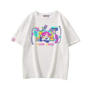 VIVINOS x MuseDash布若T恤宽松纯棉日系夏街头帅气游戏喵斯快跑