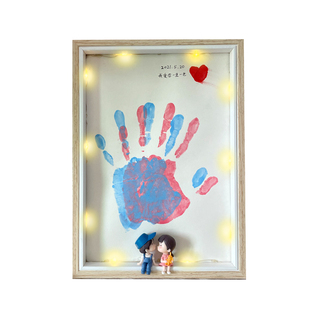 小红书同款情侣diy手印画 相框 掌印油画板 纪念生日礼物男友画框