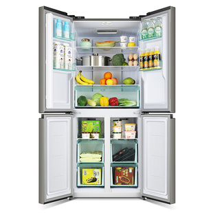 奥克斯电冰箱十字对开双门家用大容量风冷无霜一级能效超薄嵌入式