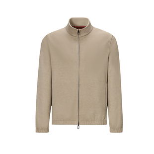 柜13W 意式鼎奢 老钱风 绵羊毛混纺 男士高级立领飞行员夹克外套