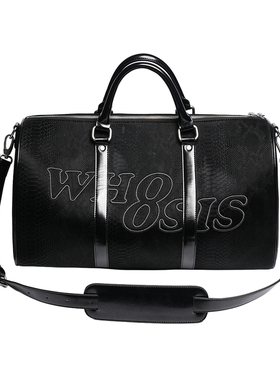 WHOOSIS（不知其名）logo刺绣大容量旅行健身皮包通勤校园外出潮