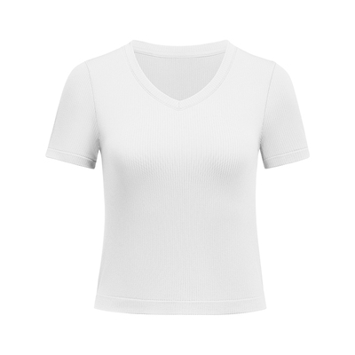 MAIA无缝V领3D一体织运动短袖T恤
