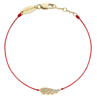 redline红绳女士L'Aile 0.10克拉翅膀圆形钻石绳制手绳迷人手链