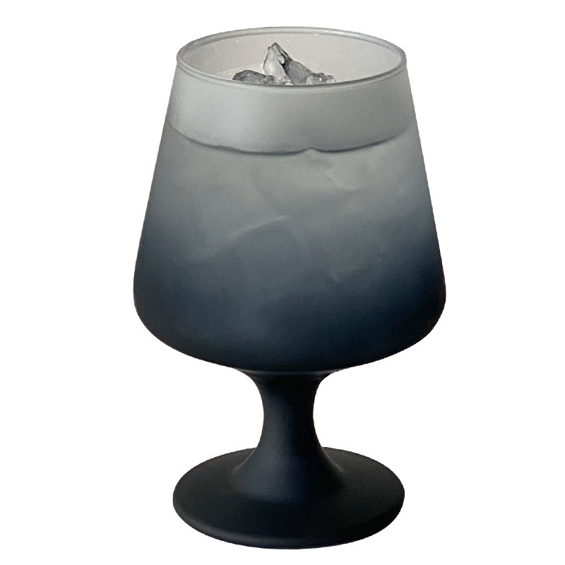 磨砂黑色玻璃杯家用创意高颜值氛围感女生高脚特调果茶饮料啤酒杯