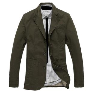 西服男商务男士便装单西春秋全棉工装小西装纯棉夹克休闲外套韩版
