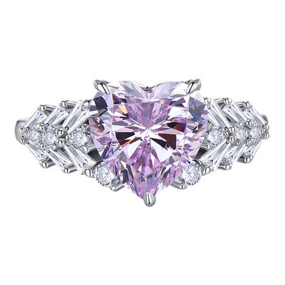 琇姝女925纯银欧美爱心戒指