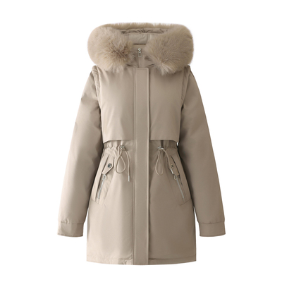 羽绒棉短款可拆内胆派克服棉衣