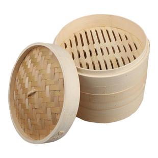 竹制烝包子屉烝龙烝蒸笼蒸锅笼屉酒店茶餐厅商用小笼包格盖子家用