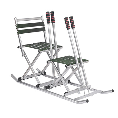 欧式滑冰车可折叠户外成人滑冰车爬犁冬季冰车双人滑冰车防侧滑