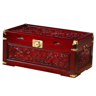 龙凤喜香樟木箱子婚嫁箱陪嫁全樟木字画箱木箱储物箱实木衣箱