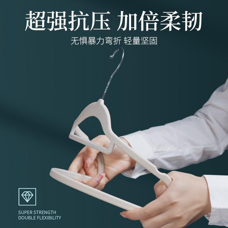 植绒衣架防滑肩无痕干湿两用家用挂衣衣柜收纳神器整理师专用衣撑