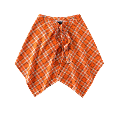 HTTAOSUP今年流行格子屁帘女一片式系带腰带藏肉神器男下摆男生衫