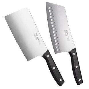 金达日美菜刀砍骨刀家用刀具切片刀切菜切肉刀剁骨斩骨刀两件套装