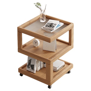 实木边几沙发边柜创意客厅可移动小茶几简约卧室家用床头柜置物架