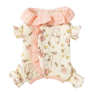 猫咪护肚衣棉纱公主花边包肚衣秋冬季布偶猫咪衣服居家宠物四脚衣