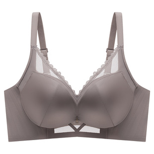 缎面无痕性感内衣女小胸聚拢显大5CM加厚收副乳调整型文胸红色90A