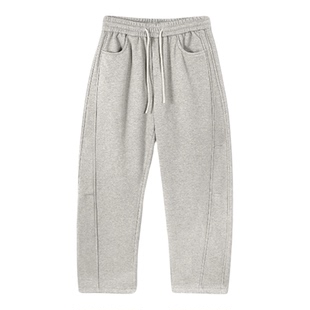 虎牙兄弟休闲裤男款冬季爆款加绒加厚通勤纯色百搭直筒裤男18-231