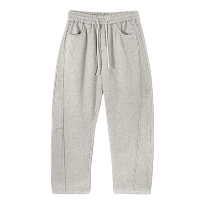 虎牙兄弟休闲裤男款冬季爆款加绒加厚通勤纯色百搭直筒裤男18-231