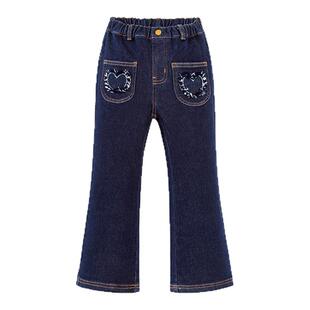 [软牛仔]迷你巴拉巴拉女童儿童微喇牛仔裤冬新品不易褪色裤子