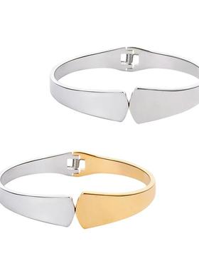 小众风高级钛钢银色款独特手镯