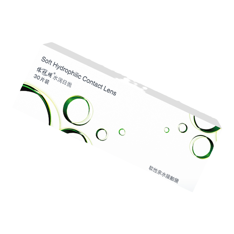 6盒裝依視明水潤日拋30片透明隱形近視眼鏡水凝膠