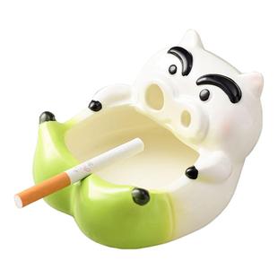 网红肥嘟嘟左门卫陶瓷烟灰缸可爱防飞灰家用客厅办公室创意装饰品