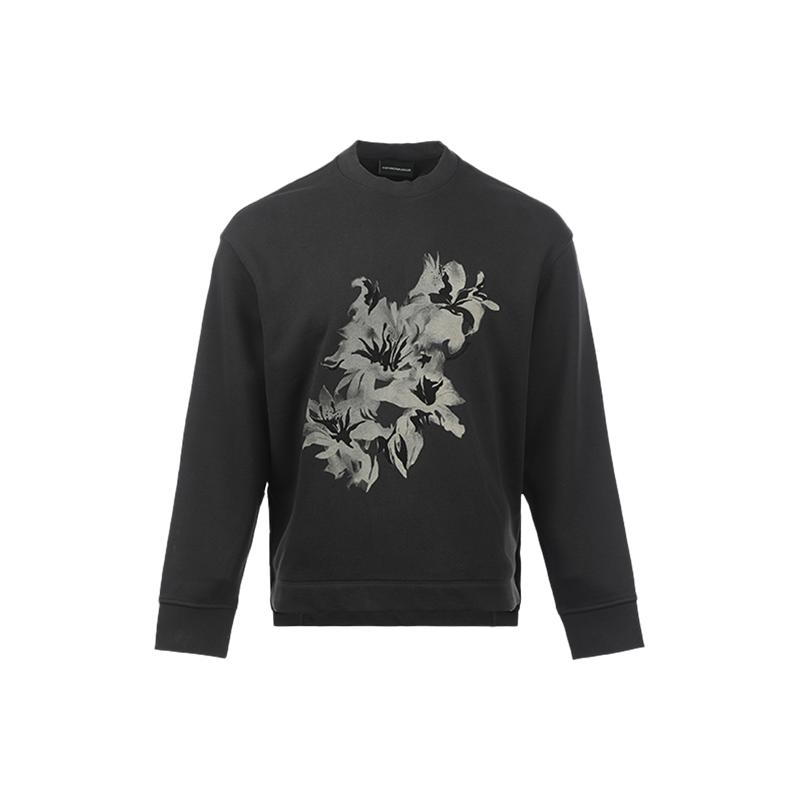 【自营】EMPORIO ARMANI/阿玛尼男士SS25花卉图案宽松圆领卫衣