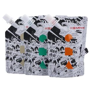 米娅补充包怪诞水粉颜料补充装袋装100ml美术生专用米亚m果冻色彩替换装7代重彩钛白白色丙烯画材水彩珍珠白