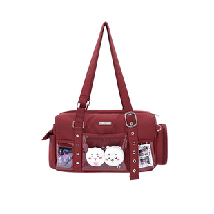 木与石红色小食量韩系演唱会暗格包藏灯牌痛包斜挎10cm娃包大容量