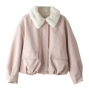 秋冬时尚小香风羊羔毛翻领外套女2026新爆款减龄百搭加绒棉衣夹克