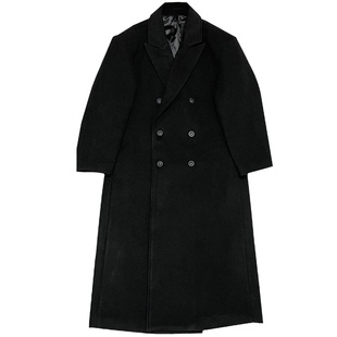 年前清仓~毛呢大衣男长款过膝肌肉型男盐系潮高街帅气韩版外套