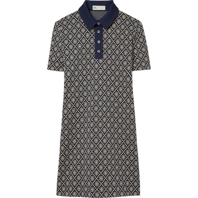 TORY BURCH 汤丽柏琦 T MONOGRAM 翻领印花连衣裙 156841