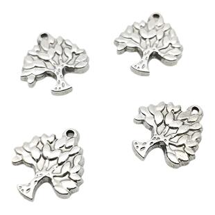 钢本饰品不锈钢油压纹理生命之树项链吊坠diy手作挂饰不掉色配件