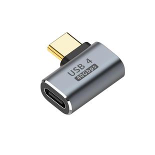 USB-C雷电4弯头车载转接头雷雳3数据线延长双type-c公转母高速40Gbps手机ipadpro平板笔记本电脑充电90度弯头