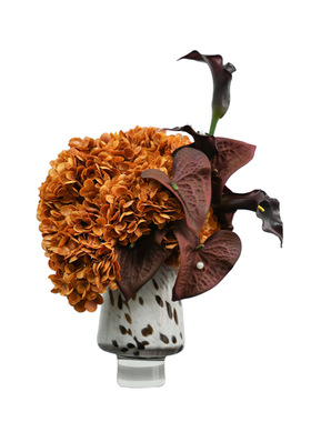 妖及中古风橙色仿真花桌面摆件