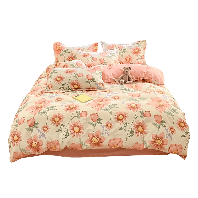 全棉磨毛床单四件套冬季加厚2025新款纯棉被套被罩宿舍床上三件套