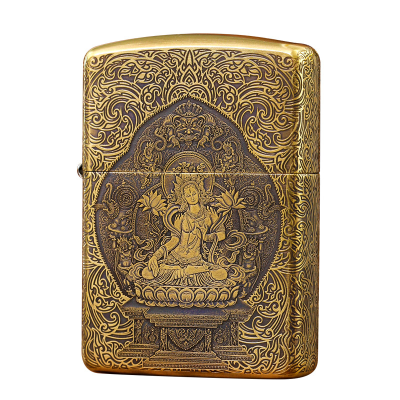 Zippo白度母打火机男士送礼