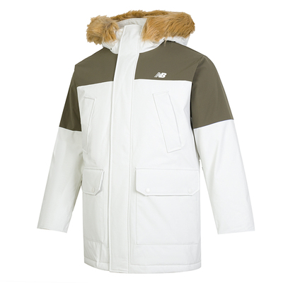 NewBalanceNB派克运动服男女装休闲中长款工装毛领羽绒服AMJ44300