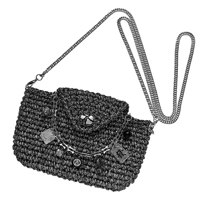 逛街斜挎手机包编织暗黑朋克