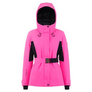 【鹅绒】波司登女时尚滑雪服荧光潮DERMIZAX面料保暖连帽厚羽绒服